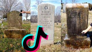 satisfying gravestone cleaning tiktoks compilation