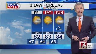 Foggy start to Friday, slight chance of rain later in day