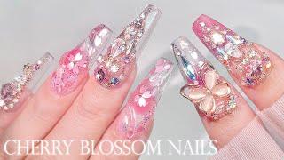 Cherry Blossom Ending Nail art Nail extensions / Nail ASMR