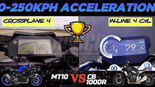 Yamaha MT10 ️ Honda CB1000R | 0-250kph Acceleration | Top Speed Attempt 