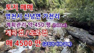 토지매매 영천시 계곡접한 주말농장부지 매매