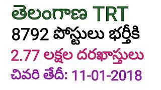 Telangana  TRT notification  8792 posts important  update TRT change date edit option