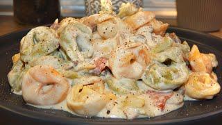 Τορτελίνι Αλά Κρεμ  Tortellini ala creme - Konstantina's kitchen