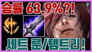 통계로 보는 세트 룬 템트리 -  승률 63.9% 의 룬 / 템트리 꿀조합은?