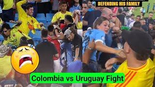 Fight Between Colombia vs Uruguay Players at The End Match