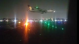 Flight landing at raja bhoj airport, Aerial view of Bhopal at night,