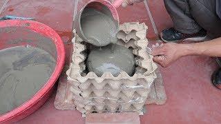 Amazing Ideas From Cement And Egg Tray - Simple Way To Have Beautiful And Unique Pots At Home