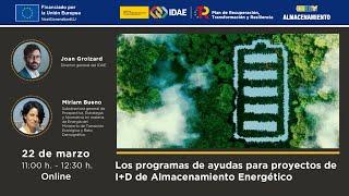 Webinar 'Los programas de ayudas para proyectos de I+D de Almacenamiento Energético'