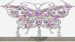 VIVIKEN Mother's Day Rhinestones Butterfly Window Decor Wind Chime Hanging Ornament Decor for Garde