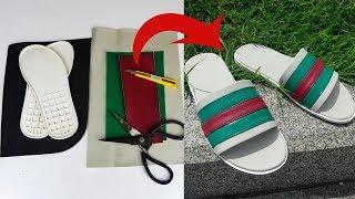 DIY Gucci Slipper at Home - How to Make Sandals Slide Step by Step