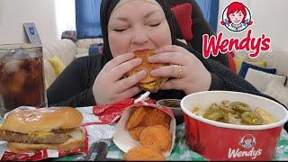 WENDY'S DAVE'S SINGLE, SPICY NUGGETS AND CHILI CHEESE FRIES MUKBANG