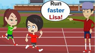 Lisa RUNS at the OLYMPIC GAMES! | Basic English conversation | Learn English | Like English