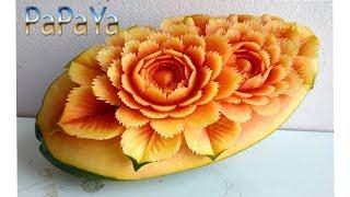 PAPAYA Carving | carving fruits | By BÀN TAY ĐEN #carving #watermelon