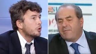 Lite furiosa tra Di Pietro e Diego Fusaro: "Mani Pulite un colpo di Stato? Ma vai a cag**e!"