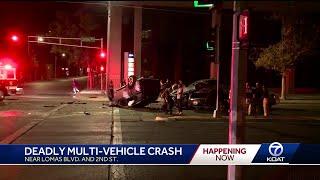 Police investigate fatal crash at 2nd Street and Lomas in Albuquerque