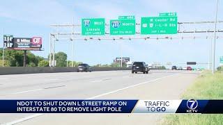 Nebraska Department of Transportation shuts down the I-L-Q ramp in Omaha on Tuesday