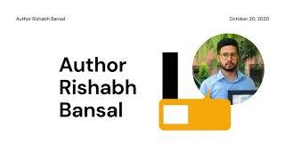 Rishabh Bansal - An author with a vision