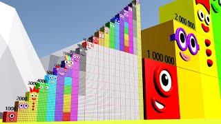 Numberblocks Step Squad 1000 to 20 Million BIGGEST Standing Tall Number Pattern