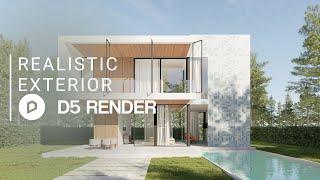 Realistic Exterior Render with D5 Render | Private House 339 | Downloadable Project File Included