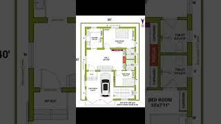 North Facing House Plan 30x40 | #houseplan |#shorts