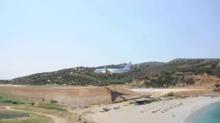 Landing at Skiathos, the Second St. Maarten! Other side of the runway! Plane Spotting