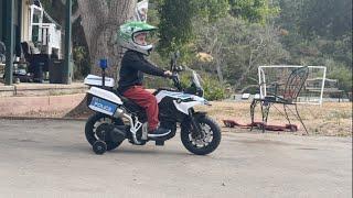 BMW Kids Police Motorcycle 12v! Tons Of Fun- Let Sterling Play