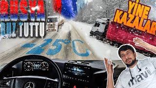 KAZA YAPAN TIRLAR / RUSYA DA KAR ÇİLESİ DEVAM EDİYOR | BOL SOHBET #ets2 #vlog #scania