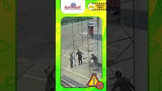 Scaffolding Materials & Electricity Accident Caught on Camera Shocking Footage Workplace Danger