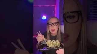 Asmrlinastar trying sushi gone wrong   #shorts #sushi #asmrlinastar