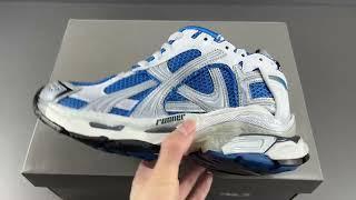 BALENCIAGA  BLUE RUNNER  quality control video check from forkick.shop