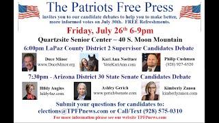 Arizona District 30 State Senate Republican Primary Debate Part 2