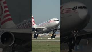 Turkish Airlines Retro Livery Airbus A330 Landing at Stuttgart Airport