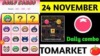 Tomarket Airdrop Daily Combo 24 November | Tomato Daily Combo Today | Tomarket daily combo card