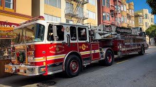 Bay Area Fire Trucks - SFD Engine, Truck and Southern Marin FD