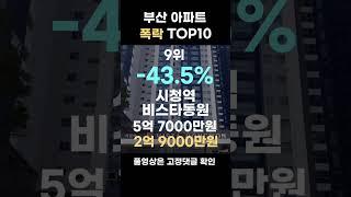 부산 아파트 폭락 순위 6위-10위, 부산에서 가장 폭락한 아파트는 어디일까요?