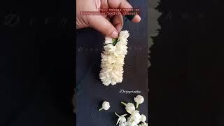 How to tie jasmine flowers in easy way/different method to string jasmine flowers/mallipoo/veni/#diy