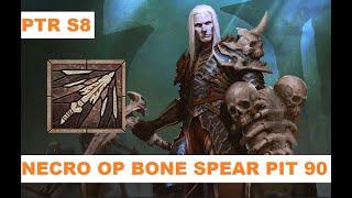 Diablo 4 Necromancer OP Bone Spear Build PIT 90 Clear Season 8 PTR Necro Build #diablo4