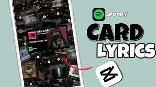 Trending Spotify card lyrics editing | capcut tutorial | 2023 update