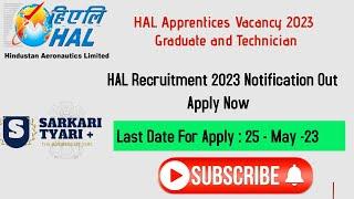 HAL Recruitment 2023 Notification Out | How to Apply HAL for Graduate and Technician Apprentices