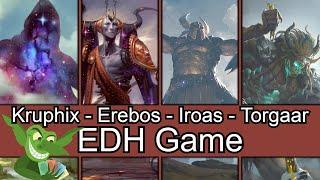 Old School Cool! Kruphix vs Erebos vs Iroas vs Torgaar EDH / CMDR game play