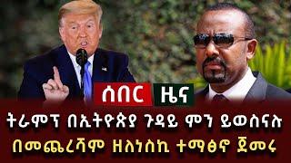 ሰበር - ትራምፕ በኢትዮጵያ ጉዳይ ምን ይወስናሉ በመጨረሻም ዘለነስኪ ተማፅኖ ጀመሩ