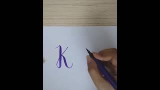 Mastering the letter ' K ' with a Brush Pen Calligraphy️#calligraphytools #brushlettering