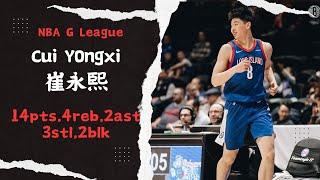 Cui Yongxi NBA G League Career High 14pts,4reb,2ast,3stl,2blk |  Skyhawks VS Long Island Nets