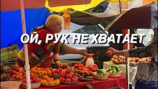 Цена базарной сливки, синеньких, огурчиков. Помидоры Микадо и Примадонна. Ярмарка в Киеве.