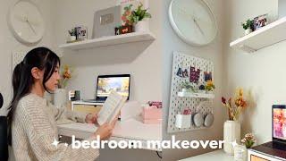 room makeover │ decorating & rearranging my room, cozy and minimalistic, new desk setup