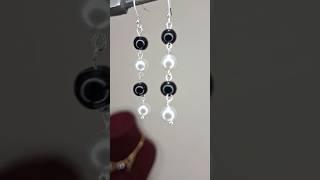 black and white pearl earrings #diy #earrings