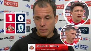 Regis Le Bris Chris Rigg Luke O'Nien Post Match Interview Sunderland 1 vs 0 Middlesbrough 21/09/2024