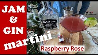 Aviation Gin Martini with  BONNE MAMAN Raspberry Rose JAM!  Advent Calander meets Best Gin Brands!