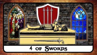 4 of Swords Tarot Card Meaning  Reversed, Secrets, History 