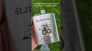 Engraving stainless steel *Pljoska" for Rakija with Haotian Fiber Laser 50w from Pascal Liu